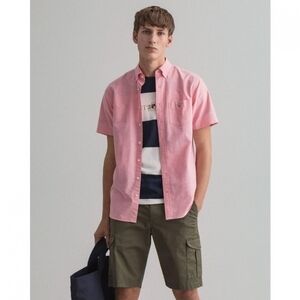 Zumiez Dravus Light Red Pink Short Sleeve Button Down Oxford Shirt Size Small